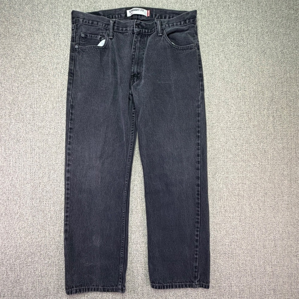 Levi's 505 Jeans Mens 36x30 Black Denim Regular Fit Straight Leg Cotton